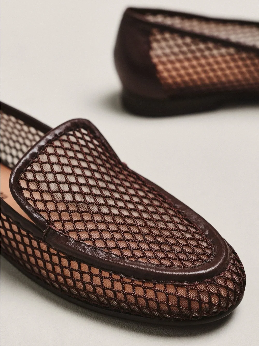 Anthropologie Bibilou Brown Mesh Slip-On Women's Loafers